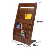 利思德报刊架书报架木质资料架落地报纸架立式杂志宣传单页置物展示架 607胡桃色