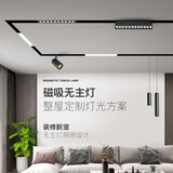 时间公园磁吸轨道灯家用无主灯照明洗墙射灯泛光灯led格栅灯广东中山灯具 内嵌一体化变压器100瓦