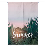 六月大白  ins北欧植物门帘布艺半帘卧室客厅装饰免打孔家用隔断帘挡风帘子植物花卉风格 北欧BO-8 宽85X90高半开