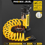 凤凰（Phoenix）脚踩高压打气筒自行车电瓶电动车美法嘴便携足气球通用骑行充气泵 精准气压表【加长螺旋气管】