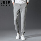 JEEP SPIRIT吉普休闲裤男运动卫裤男士裤子春男裤束口宽松长裤 灰色 3XL