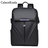 CalaceKonla背包男士休闲双肩包旅行大容量商务皮质17英寸电脑包大学生CK131 大号双层（18英寸笔记本）
