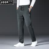 JEEP SPIRIT2025新品休闲裤男春夏季厚款宽松直筒裤子男士弹力舒适加大码长裤 灰色 L