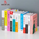 现代经济装饰书混搭不重复仿真书假书办公室桌面饰品摆件书房玄关样板间假书图书馆书籍陈列拍摄道具摆设 经济2一套12本 混搭