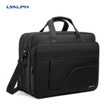 LYALPH公文包防水超大容量15.6英寸19尼龙牛津布电脑手提男士单肩文件包 黑色17.3寸-6608L 加厚0英寸