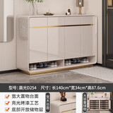 雷扬轻奢入户鞋柜家用门口现代简约鞋柜新款2024奶油风实木烤漆玄关柜 （落地款140cm鞋柜）亮光烤漆