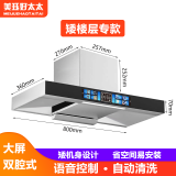 美珏好太太超薄油烟机欧式顶吸迷你小户型loft公寓小尺寸超薄油烟机壁挂式出租房家用厨房吸抽油烟机超矮机身 【800不锈钢旗舰】十键大屏语音+自动清洗 上门安装