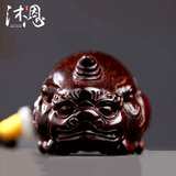 沐恩印度小叶紫檀手把件小摆件高油密老料雕刻神兽谛听BJ0310