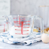 学厨玻璃量杯 500ML耐高温带刻度量杯家用烘焙测量工具豆浆牛奶计量杯