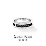 century kindle小ck系列黑陶瓷戒指男女情侣对戒欧美时尚潮流男戒子节日情侣礼物 黑陶瓷戒指 6号