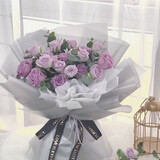 薇尼（LVINI）鲜花速递同城配送33朵红玫瑰香槟生日东莞珠海佛山西安石家庄郑州 33朵紫色玫瑰花束-海洋之歌