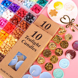 Touch Fish 火漆印章 火星印章头全套手工DIY小孩女孩生日开学升学礼物蜡烛蜡粒套装材料 火漆蜡烛（10个）