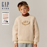 盖璞Gap男女童仿羊羔绒加厚卫衣上衣646064 浅卡其 160 cm (14-15岁) 亚洲尺码