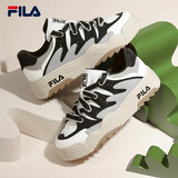 斐乐（FILA）斑斓鞋ROSETTA女鞋板鞋新款面包厚底鞋复古休闲鞋 雪白/黑-SB 38
