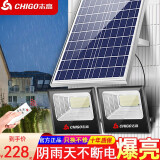 志高（CHIGO）太阳能灯户外庭院灯一拖一拖二家用超亮大功率防水照明投光灯 双灯聚光1000W+1000W照射约500