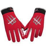 MUXIWEIER手套男女秋冬保暖加绒加厚防风户外骑行装备山地车开车摩托车防滑 加厚爪红色 均码