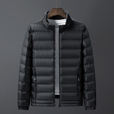 卡度顿特大码羽绒服加肥加大码肥佬男士轻薄羽绒服立领胖子特大号轻便保暖外套潮加大号胖子羽绒服280斤穿 黑色 6XL建议210-230斤