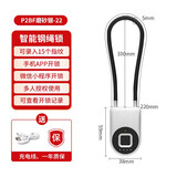 亿联智能亿联智能钢绳挂锁头盔锁钢丝指纹绳锁电动摩托车单车筐防盗电子锁 P2BF标准款【指纹+手机开锁】