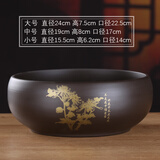 芊堂苑水仙花盆陶瓷家用大号室内无孔铜钱草一叶莲碗睡莲多肉紫砂鱼缸盆 水培紫砂（菊） 18-19cm