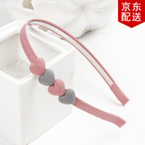 倾欣 韩版儿童发饰发箍女童宝宝发卡爱心发夹可爱公主防滑布艺包边发带不伤发学生洗脸头饰女生发圈 爱心粉色