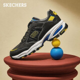 斯凯奇（Skechers）男鞋休闲鞋 潮流百搭复古老爹鞋 厚底增高鞋男士运动鞋237145 黑色/黄色/BKYL 43