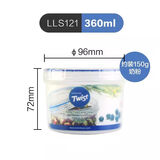 乐扣乐扣（LOCK&LOCK）塑料密封罐圆形保鲜盒茶叶杂粮食品储物防潮辅食盒奶粉罐收纳盒罐 LLS121【360ml】