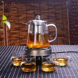 禾艾苏（heisou） 高硼硅耐热玻璃茶壶功夫茶具智能恒温热水壶煮茶炉家用泡茶器 直身壶650ml+4个杯子+电热炉