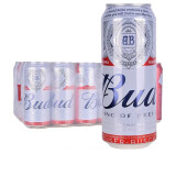 百威原装进口百威啤酒 Budweiser啤酒经典黄啤 进口Bud 500mL 24罐 9月30日到期