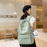 瑞潮（RUICHAO）反光书包女初中生高中生百搭印花小熊2026新款大学生电脑背包潮 绿色【布袋熊】