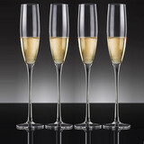 贝鲁斯 香槟杯水晶玻璃起泡酒杯高脚白葡萄酒杯通用高脚红酒杯气泡杯子 （B款)  四支装 180ml 4个