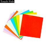 Touch Fish A4彩纸卡纸彩色折纸a4儿童手工彩色纸手工纸硬卡纸黑白卡纸复印纸打印纸 13*13cm 80克正方形卡片纸100张10色