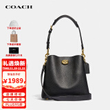 COACH奢侈品女包WILLOW水桶包小号手提包单肩女包 C3916 B4BK专柜款