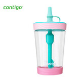 contigo康迪克塑料杯防漏冷萃吸管水杯咖啡杯HBC-JUI010 粉绿杯盖500ML