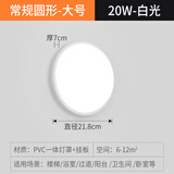 壁灯led走廊过道楼梯阳台卧室超薄户外防水浴室卫生间墙壁灯 常规款 超亮 圆形20w白光-吸壁