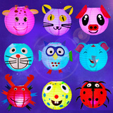 京唐 灯笼新年儿童手提发光纸灯笼节日装饰纸灯笼手工DIY纸灯笼4个装