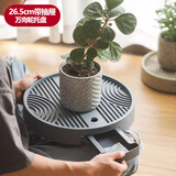 恰好时光网红潮汐花盆抽屉储水托盘万向滑轮绿植盆景花盆底座26.5cm 灰色