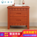 仙窝实木床头柜橡木经济型简约现代迷你小柜子卧窒床边收纳储物柜整装 海棠色迷你款长39宽39高50CM 高品质 整装