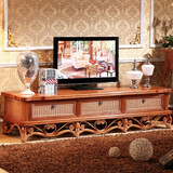 藤妃木质电视柜 客厅藤质电视柜 藤木电视柜藤编电视柜组合藤艺家具  2M电视柜-THY