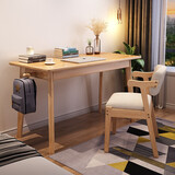 美洲马（MEZVMV）【顺丰速发】实木电脑桌书桌单人台式电脑桌学生学习写字桌椅套装 原木色-无抽屉【优质橡胶木】 80*50*75cm实木书桌