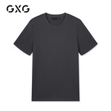 GXG男装 基础经典款短袖T恤男士夏季潮流情侣装纯色体恤 深灰色0 XL