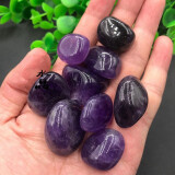 唯誠天然紫水晶裸石深紫色大颗粒抛光水晶石摆件疗愈能量把玩原矿 100g（4-5块左右）