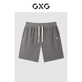 GXG男装夏新款多色精致绣花标休闲百搭男直筒短裤 深灰色 190/XXXL
