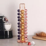 咖啡胶囊收纳适用于nespresso小胶囊展示架收纳架厨房咖啡配具架 金色4排直40旋转架子