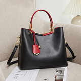 意大利袋鼠（L'ALPINA）包包女包牛皮撞色单肩包女士大容量五金斜挎包通勤百搭手提包女三八女神节礼物38妇女节礼物送妈妈送老婆