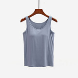 煜蕊莫代尔女吊带背心带胸垫罩杯一体式免穿文胸内衣无钢圈打底衫运动