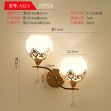 壹展灯（YIZHANDENG） 壁灯床头灯墙壁卧室简约现代创意欧式美式客厅led楼梯过道灯具 金色双头 LED白光