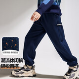 ASK JUNIOR儿童裤子秋冬装中大童保暖一体绒休闲裤潮流新年男童卫裤
