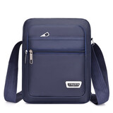 QUEEN TRIP新款男包竖款单肩包情人节防水耐磨小背包多口袋男士做生意收钱包 蓝色