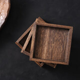 登影 复古风实木托盘做旧摄影收纳盒茶盘果盘美食餐盘月饼拍摄道具摆件美食背景板摄影道具拍照茶叶摆 小小号12.4*12.4cm