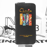 弗罗猫 山海经四大神兽中国风国潮潮流时尚潮牌ins风青年青少年学生钱包男生大容量多功能大学生 拉链长 WChina4神兽竖格